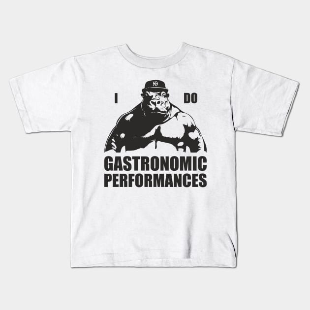 Hippo Performances Kids T-Shirt by aceofspace